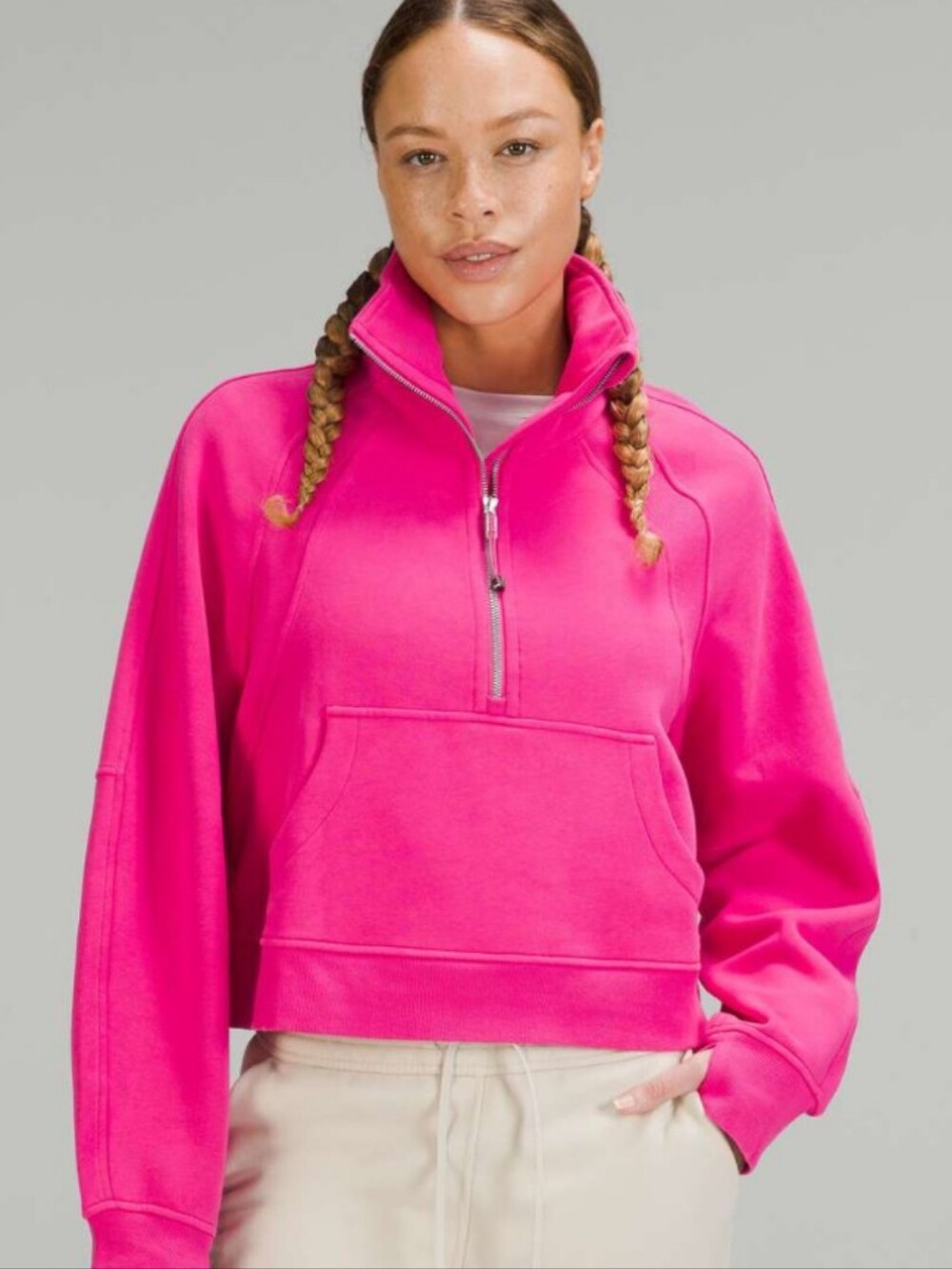 lululemon athletica Hot Pink Quarter-Zip Pullover